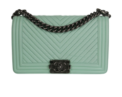 Medium Chevron Boy, Lambskin, Green, 20796684(2014/15), DB, 2*